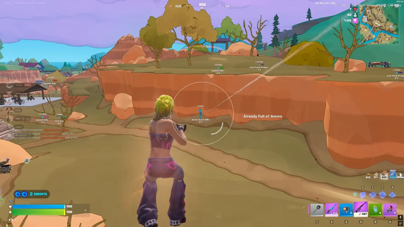 Fortnite cheats radar and menu in-game preview